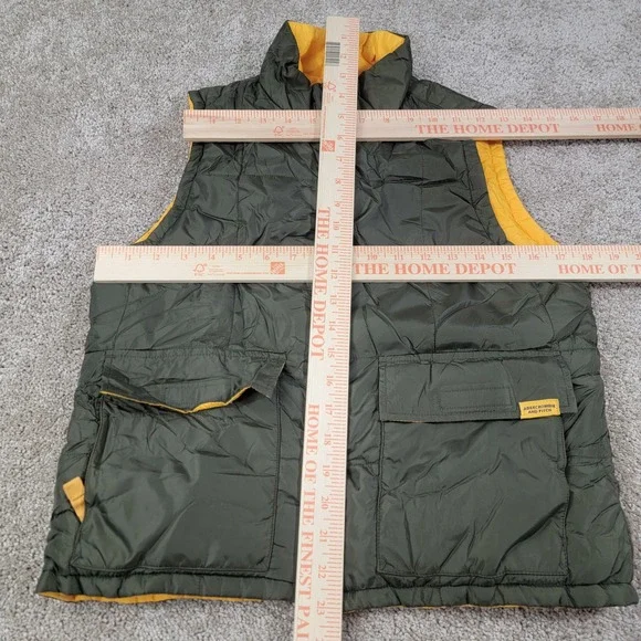 Abercrombie Fitch Women's Size Small Olive Green Quilted Reversible Puffer Vest - Picture 2 of 6